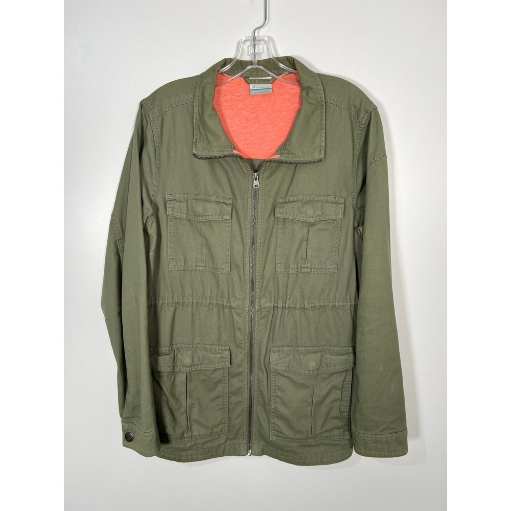 Columbia Olive Green Utility Field Jacket Cargo Pockets Gorpcore Large